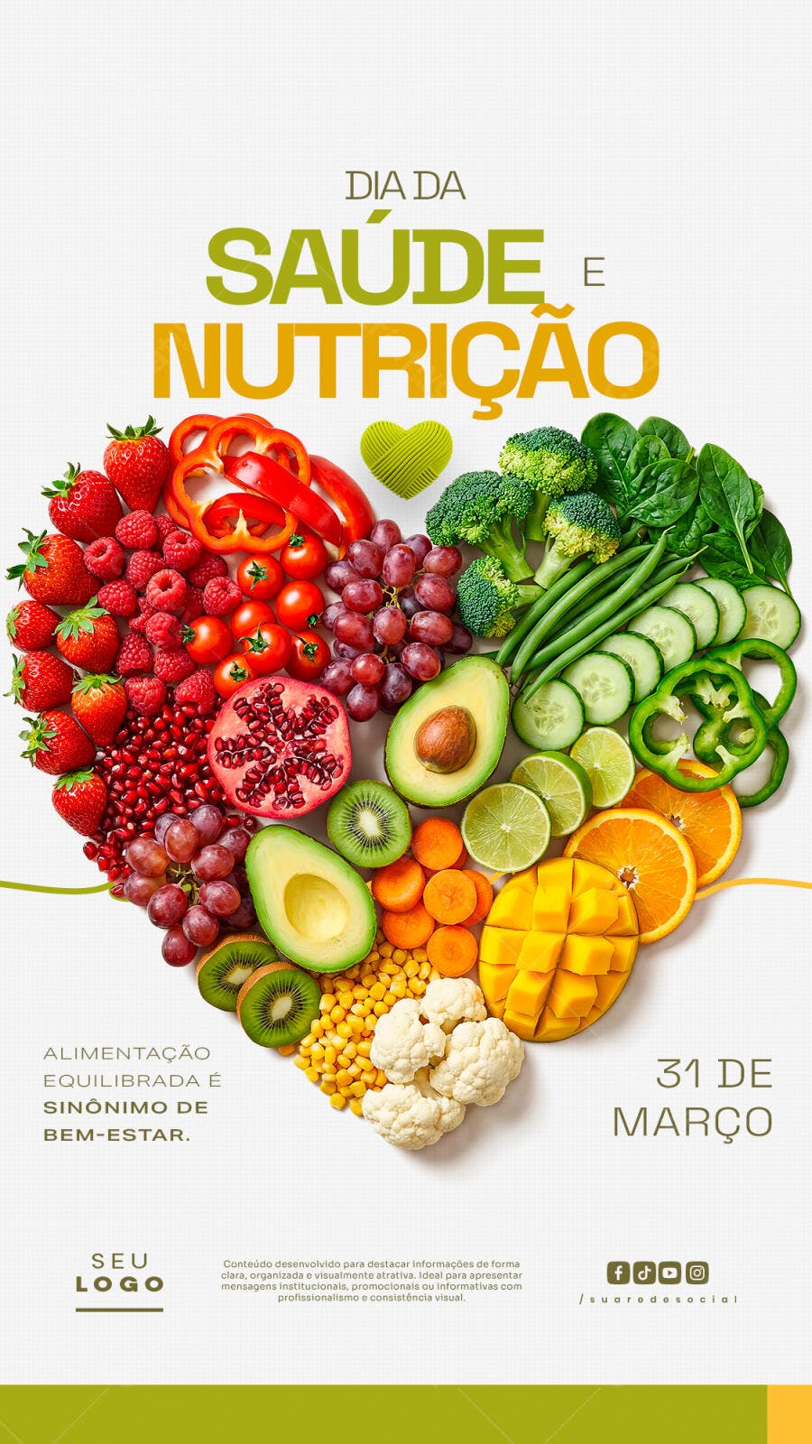 Story Dia da Saúde e Nutrição 31 de Março PSD Editável
