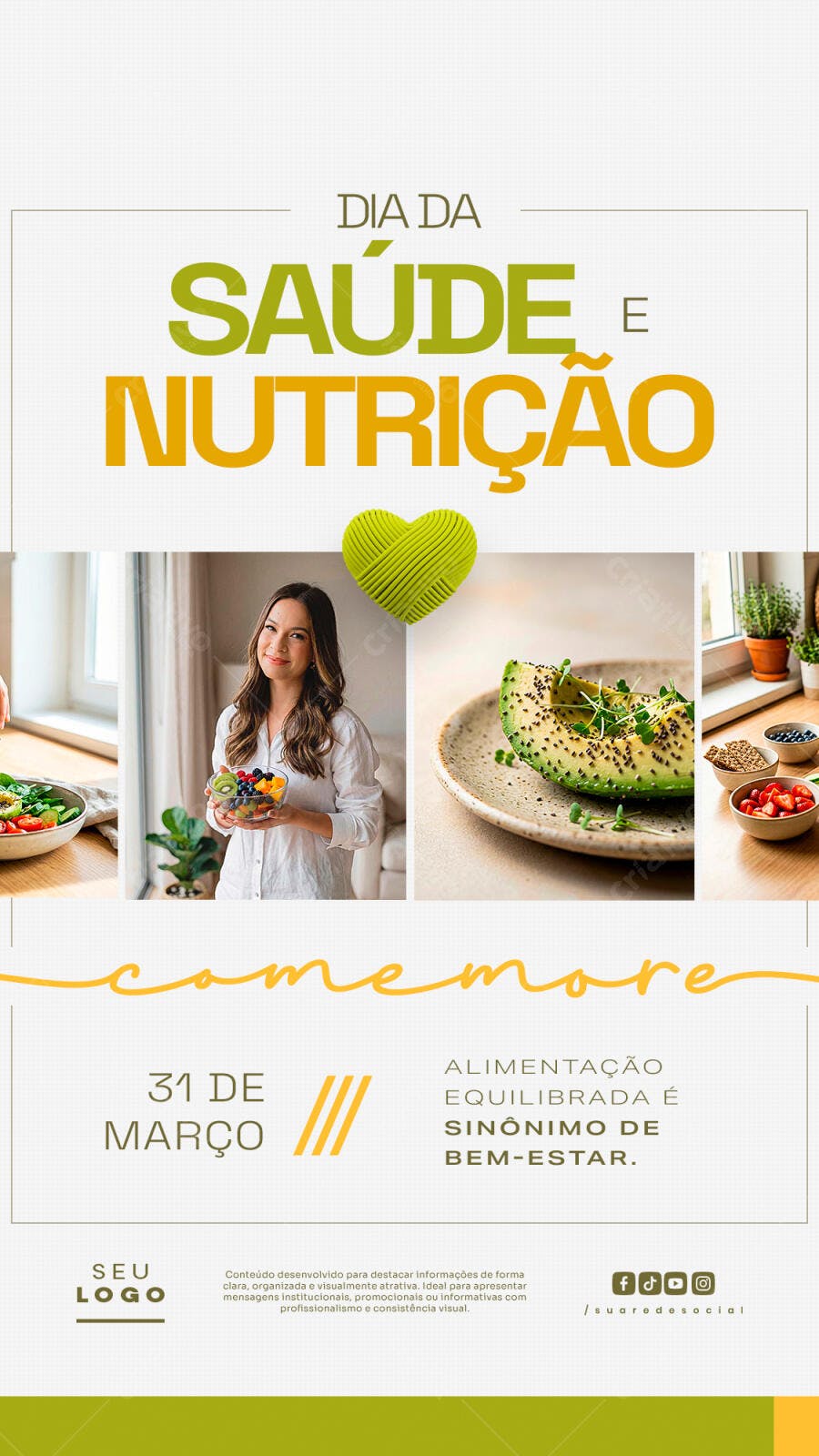 Story Dia da Saúde e Nutrição 31 de Março PSD Editável