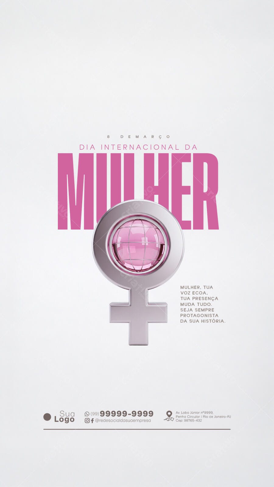 Story Dia Internacional da Mulher 8 de Março PSD Editável
