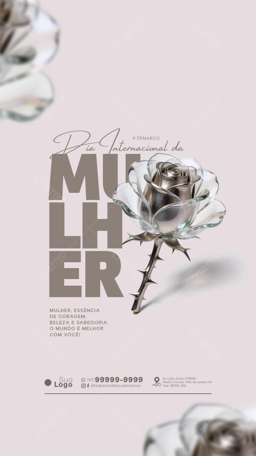 Story Dia Internacional da Mulher 8 de Março PSD Editável