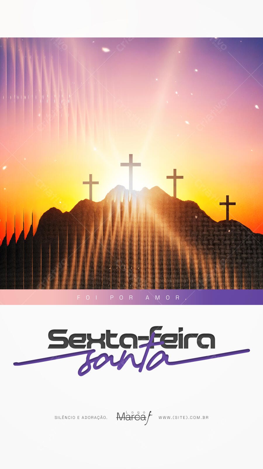 Post Sexta-feira Santa Páscoa Igreja PSD Editável