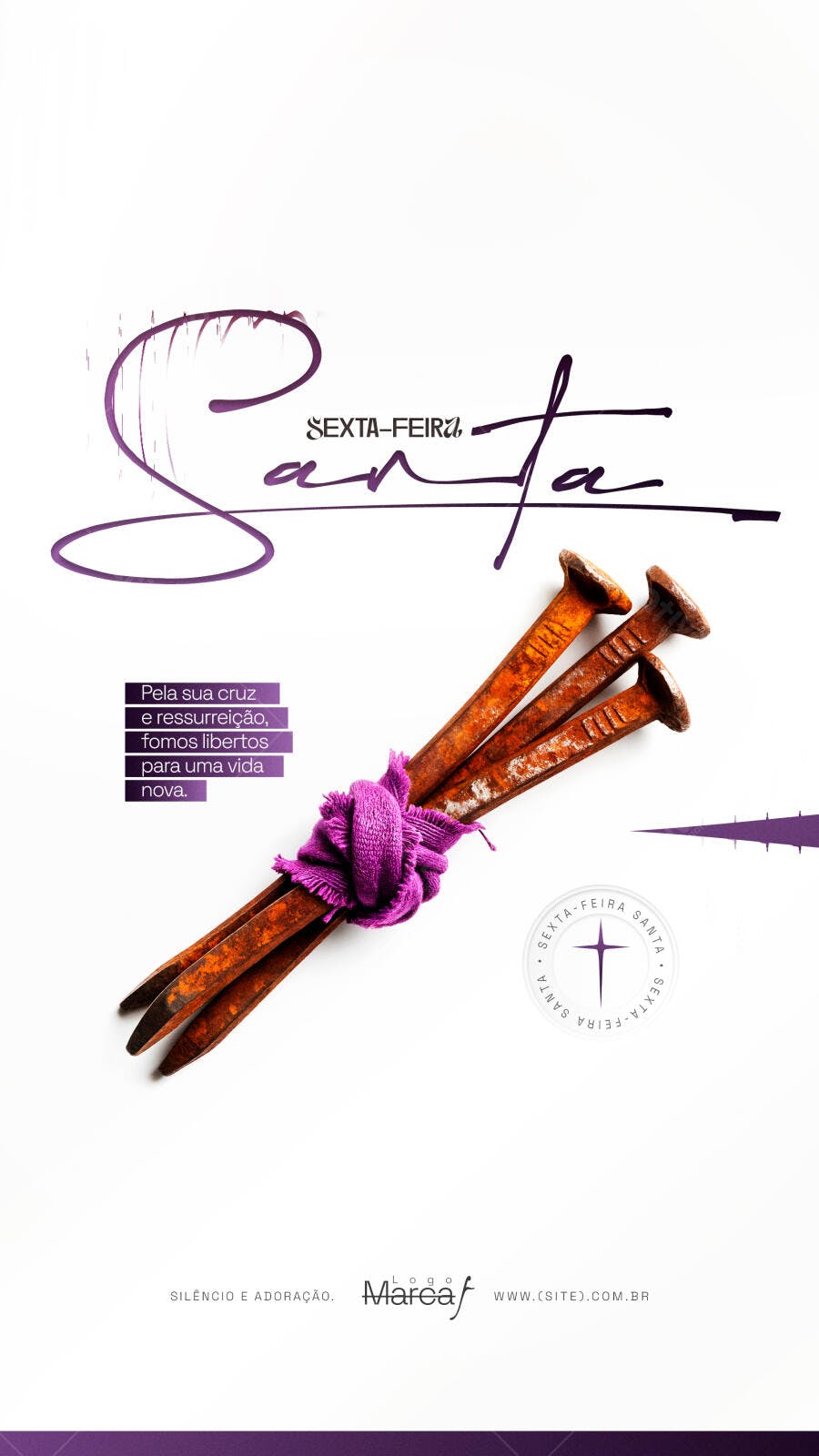 Post Instagram Sexta-Feira Santa Páscoa PSD Editável
