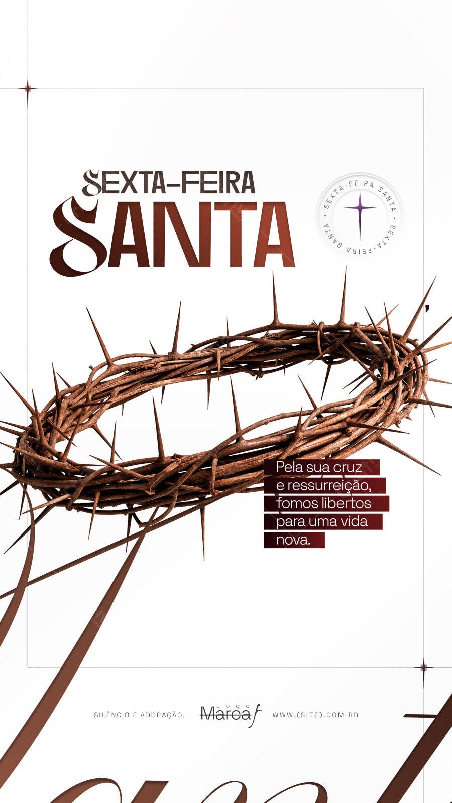 Post Instagram Sexta-Feira Santa Páscoa PSD Editável