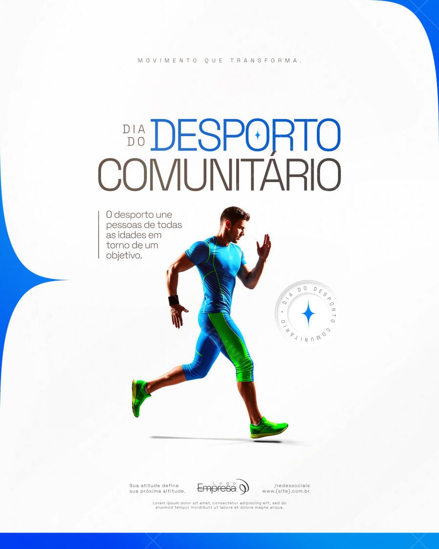Flyer Dia do Desporto Comunitário Fitness PSD Editável