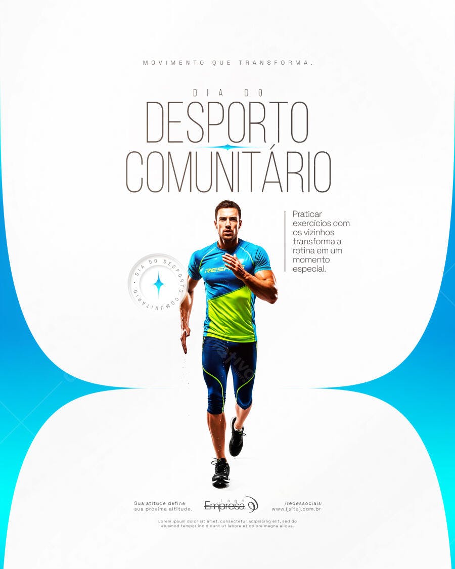 Flyer Dia do Desporto Comunitário Fitness PSD Editável