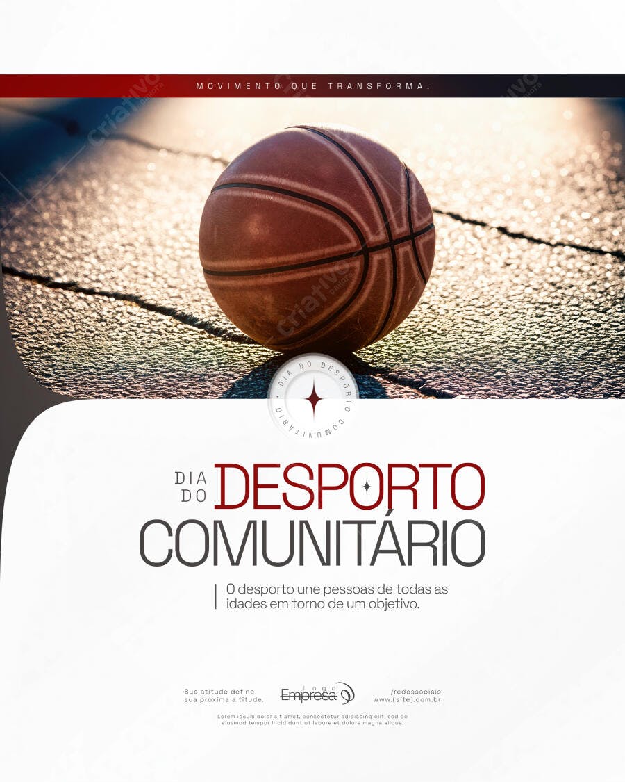 Flyer Dia do Desporto Comunitário Esporte PSD Editável