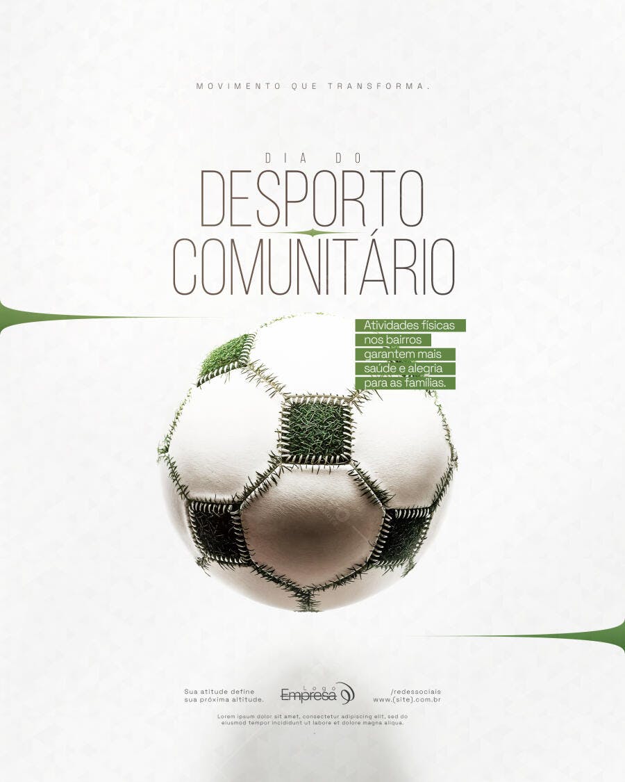 Flyer Dia do Desporto Comunitário Esporte PSD Editável
