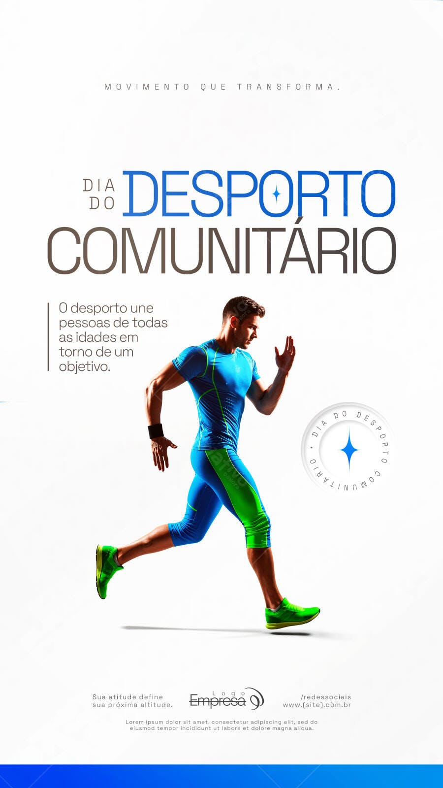 Post Instagram Dia do Desporto Comunitário PSD Editável