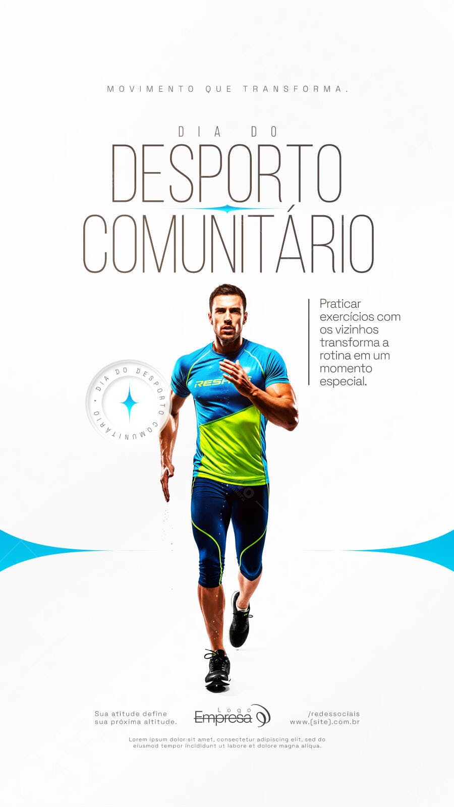 Post Instagram Dia do Esporte Comunitário PSD Editável