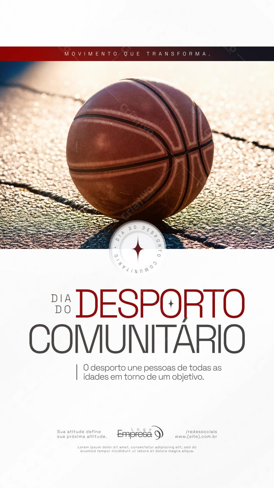 Post Instagram Dia do Desporto Comunitário PSD Editável