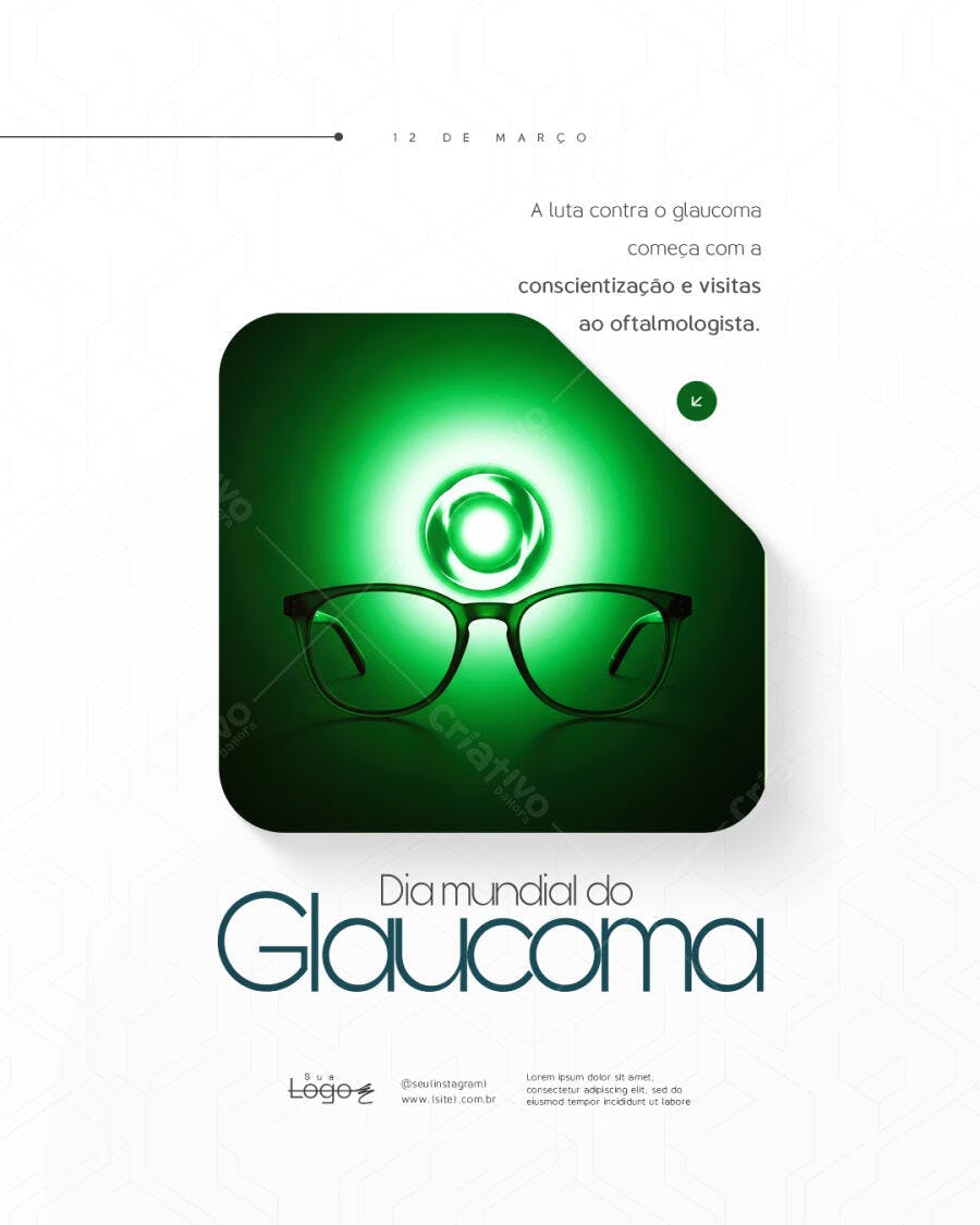 Post Dia Mundial do Glaucoma Março Oftalmologia PSD Editável