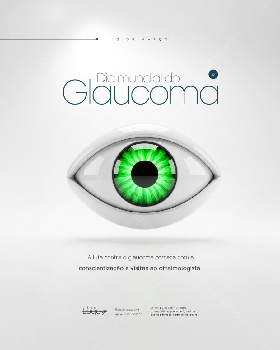 Post Instagram Dia Mundial do Glaucoma Março PSD Editável