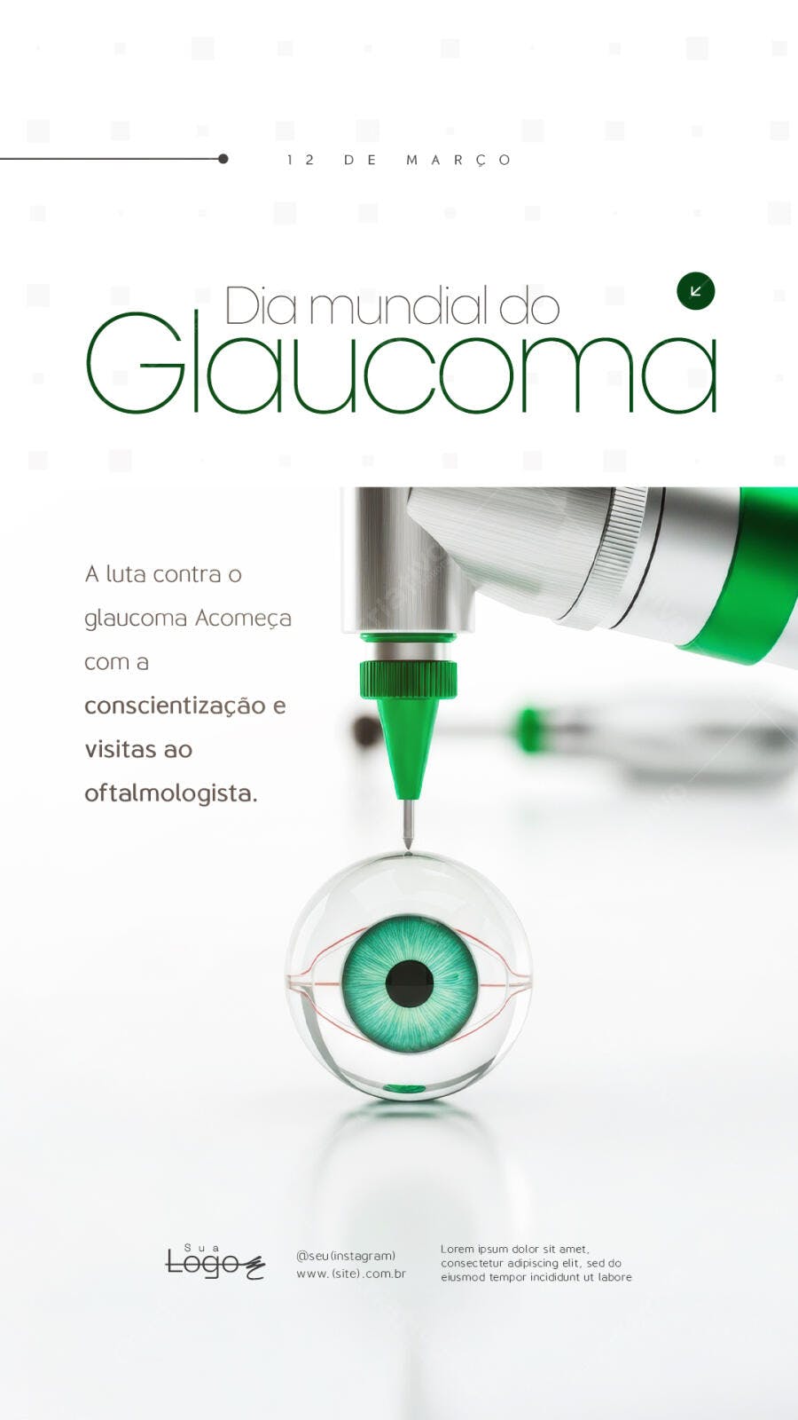 Story Instagram Dia Mundial do Glaucoma Oftalmologia PSD Editável