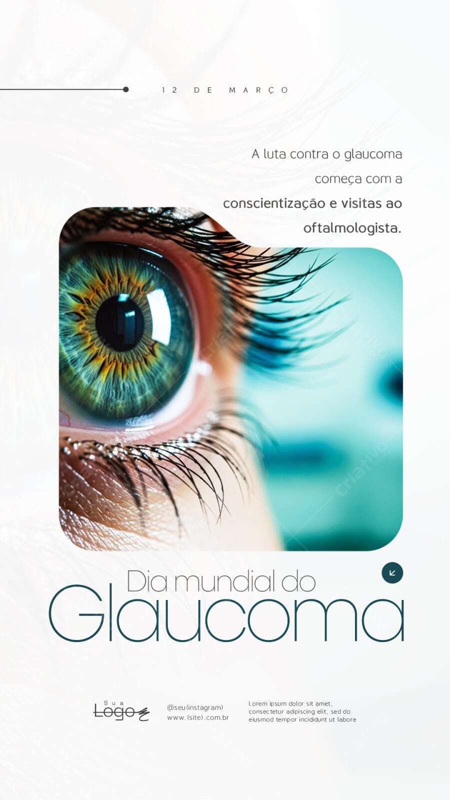 Story Instagram Dia Mundial do Glaucoma Oftalmologia PSD Editável