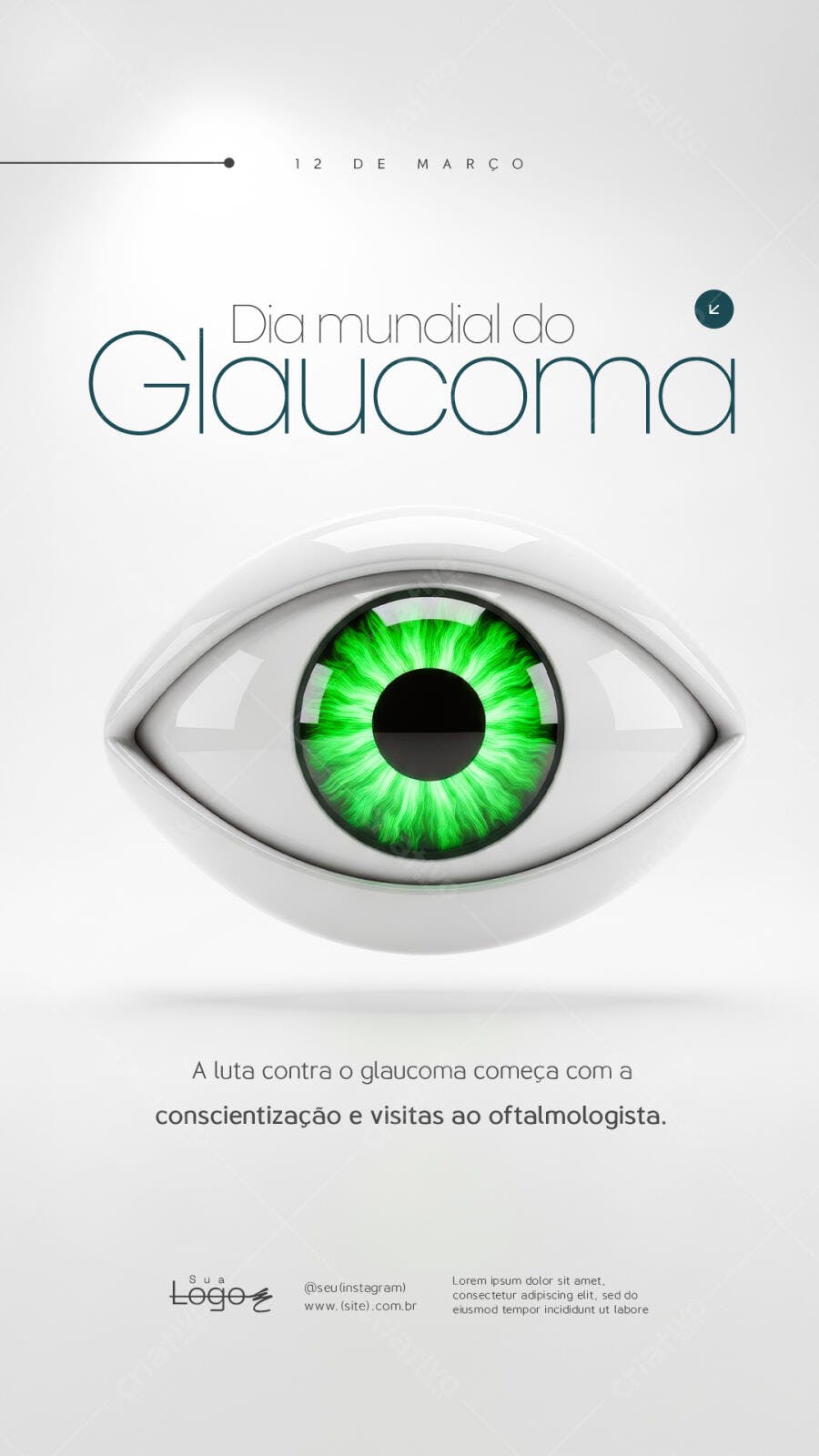 Post Instagram Dia Mundial do Glaucoma Março PSD Editável