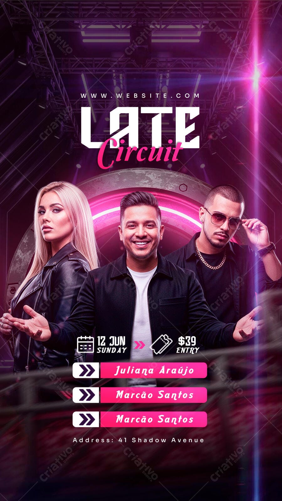 Story Instagram Festa Balada Eletrônica PSD Editável