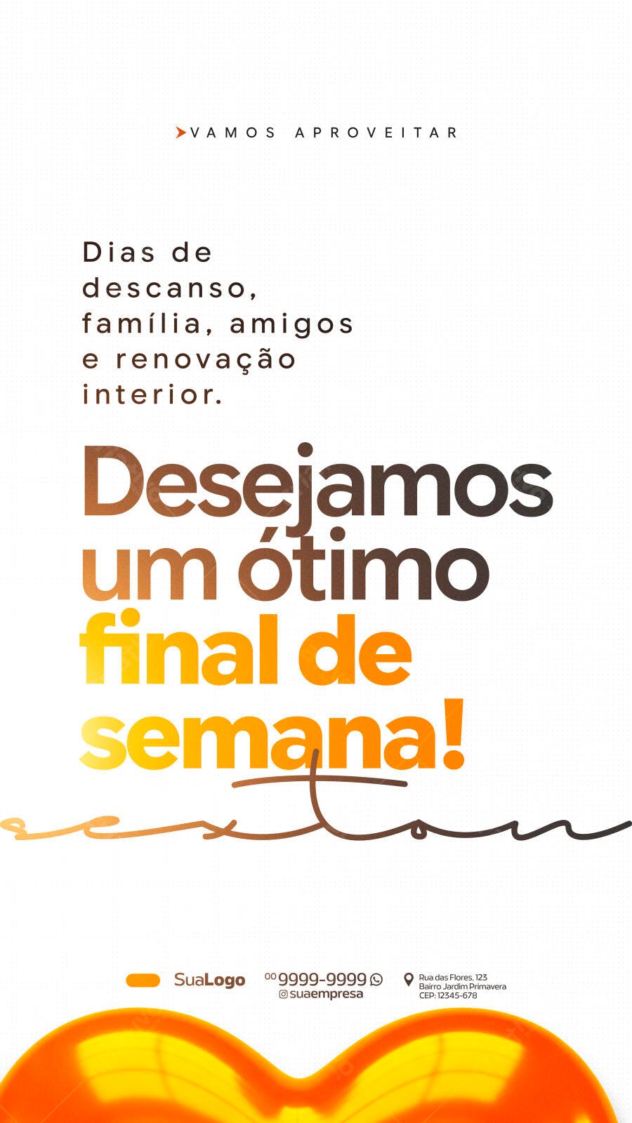 Story Instagram Final de Semana PSD Editável