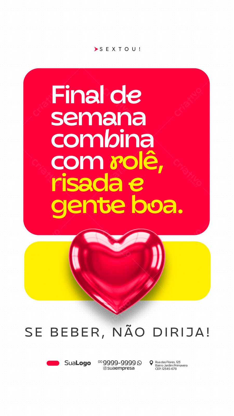Story Instagram Final de Semana Balada PSD Editável