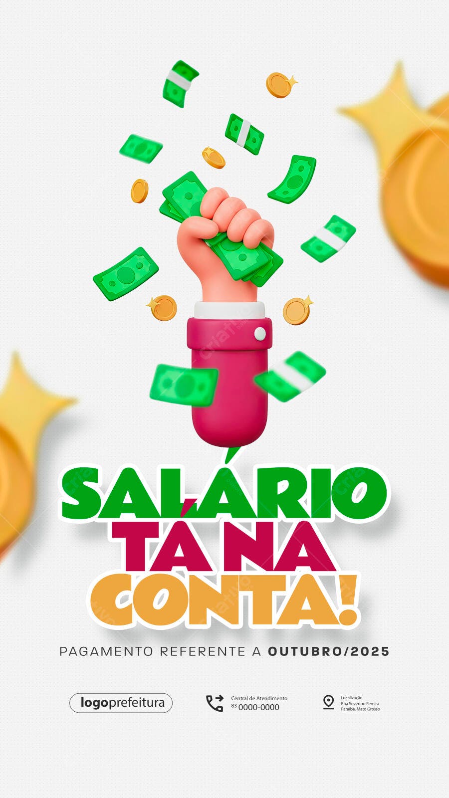 Story Instagram Salário na Conta Prefeitura PSD Editável