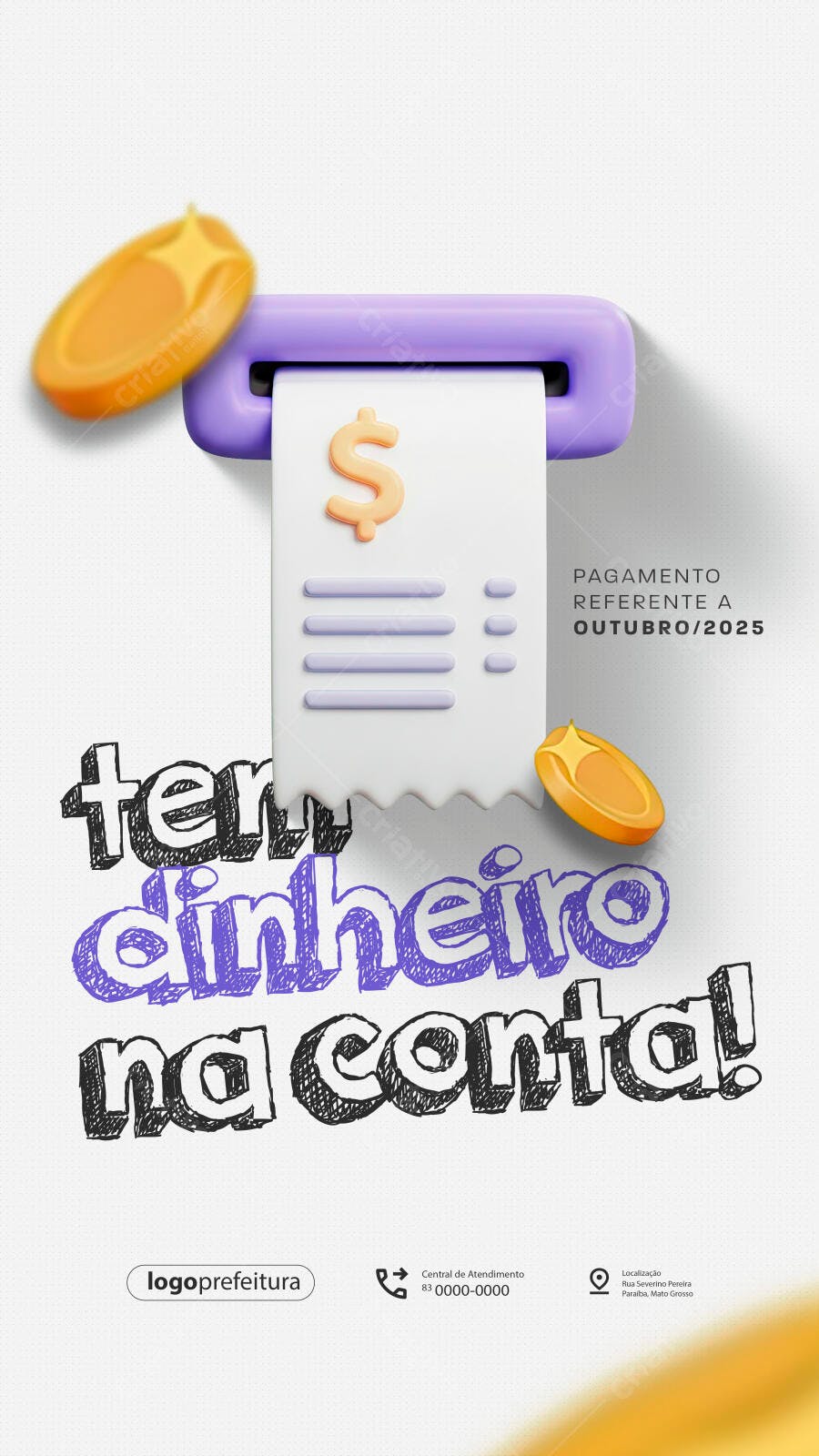 Post Instagram Pagamento Outubro 2025 PSD Editável