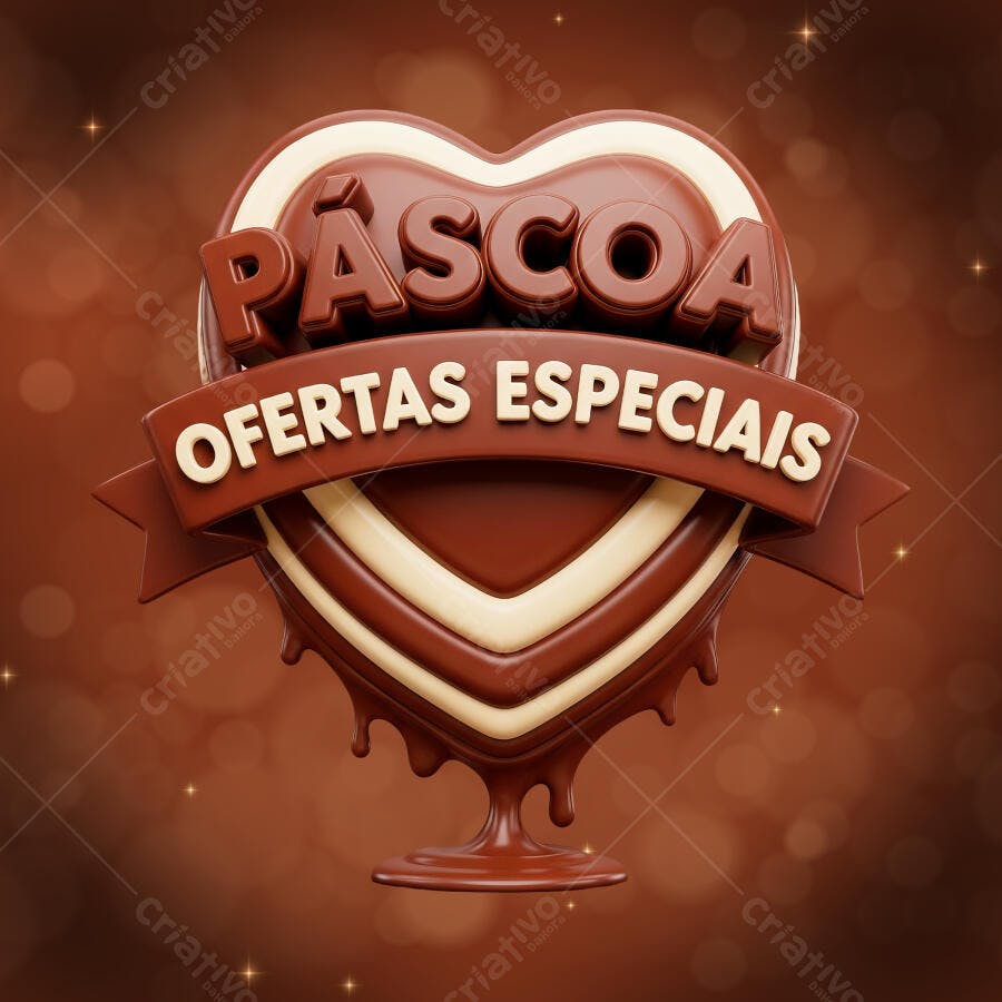Selo 3D Páscoa Ofertas Especiais Chocolate PNG Transparente