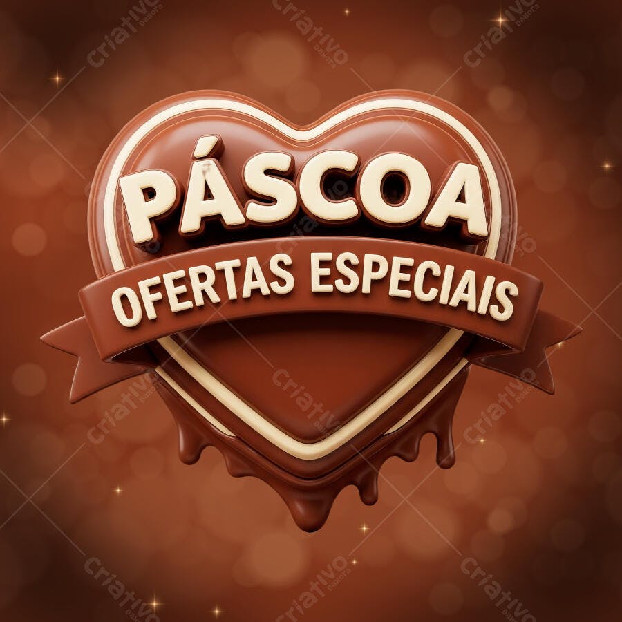 Selo 3D Páscoa Ofertas Especiais Chocolate PNG Transparente