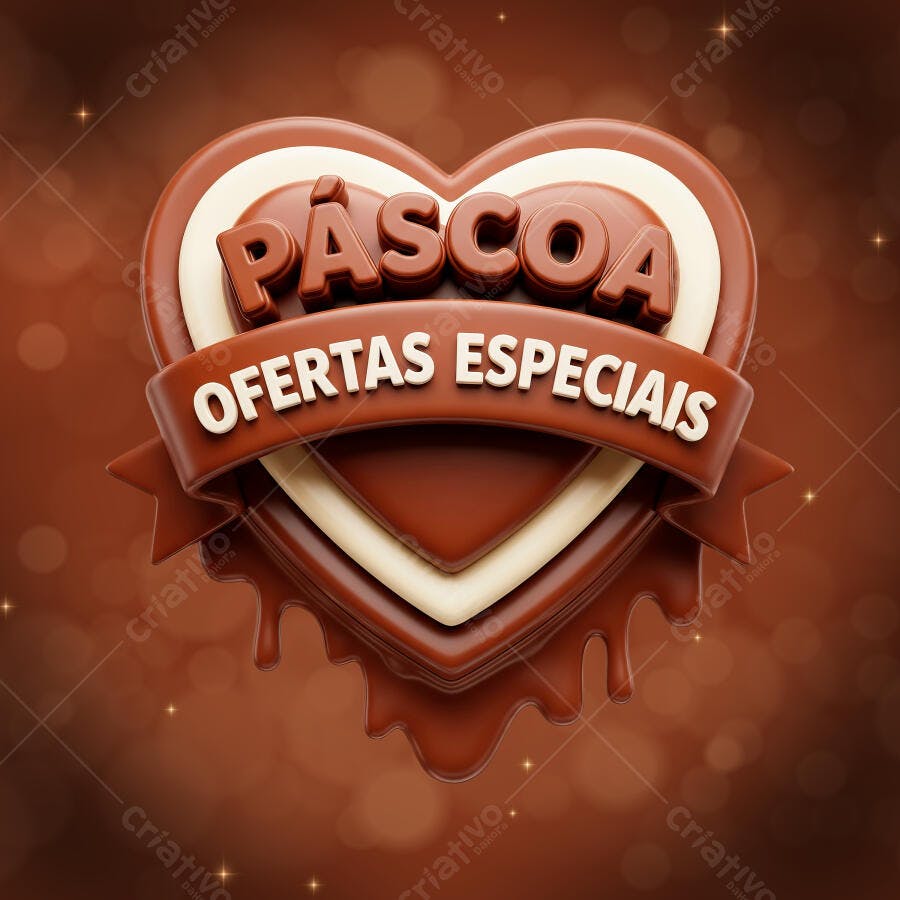 Selo 3D Páscoa Ofertas Especiais Chocolate PNG Transparente