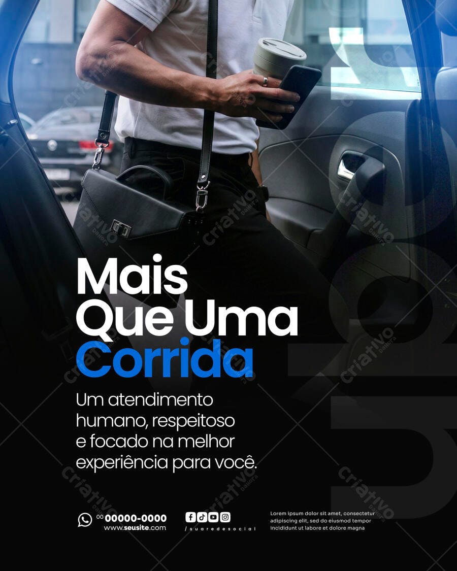Post Instagram App Transporte Corrida PSD Editável