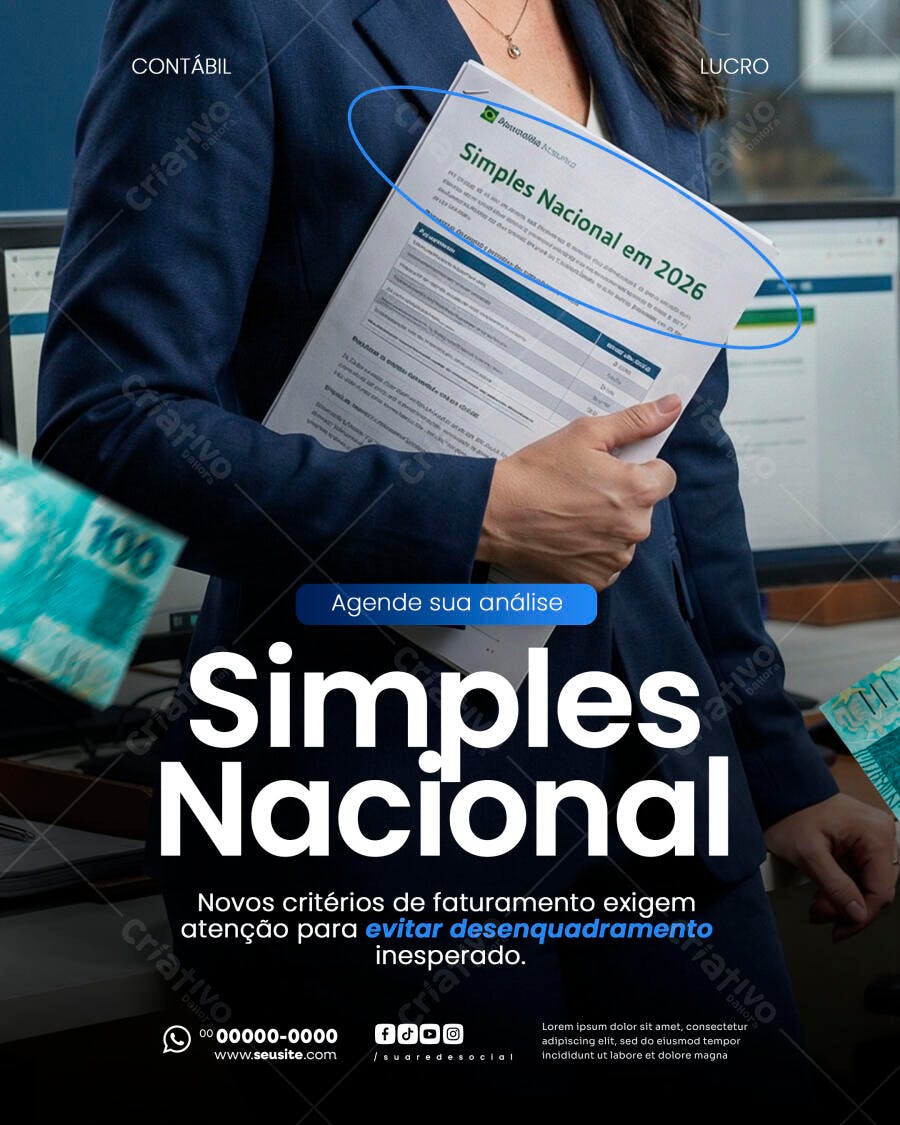 Post Instagram Simples Nacional Contabilidade PSD Editável