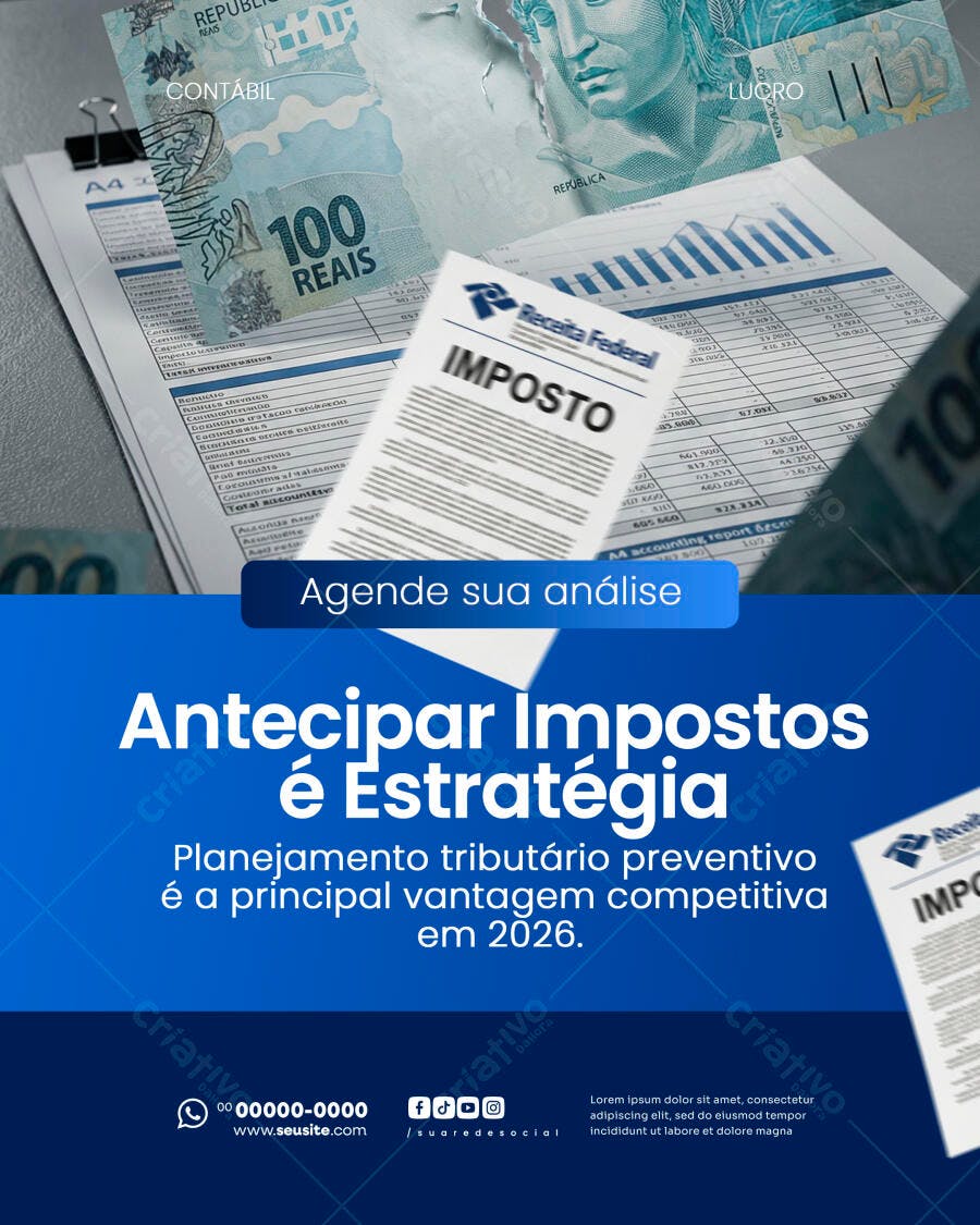 Post Instagram Contabilidade Imposto de Renda PSD Editável
