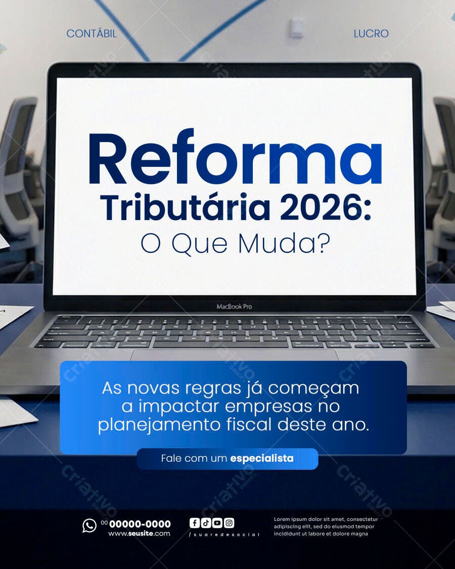 Post Instagram Reforma Tributária Contabilidade PSD Editável