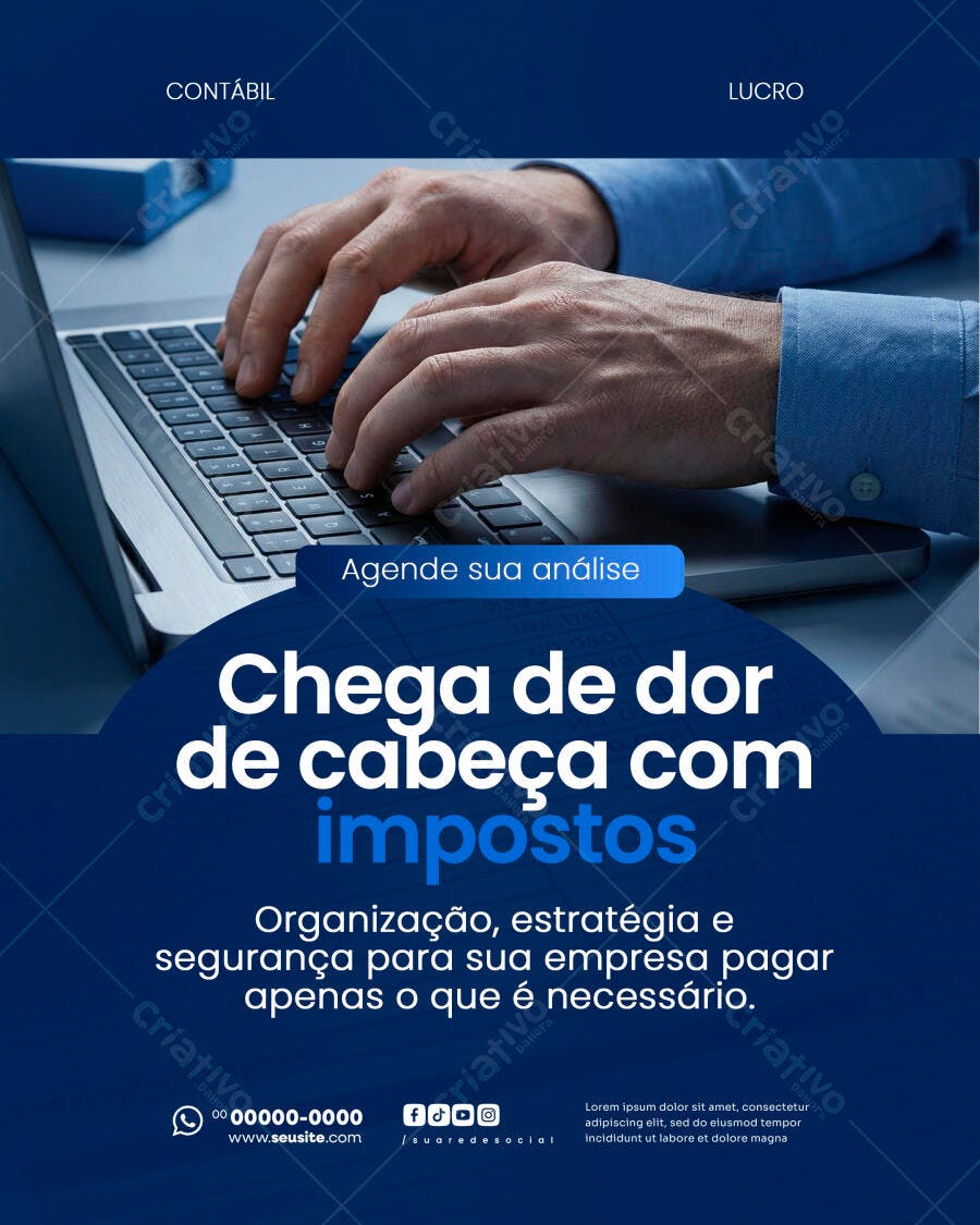Post Instagram Contabilidade Impostos PSD Editável