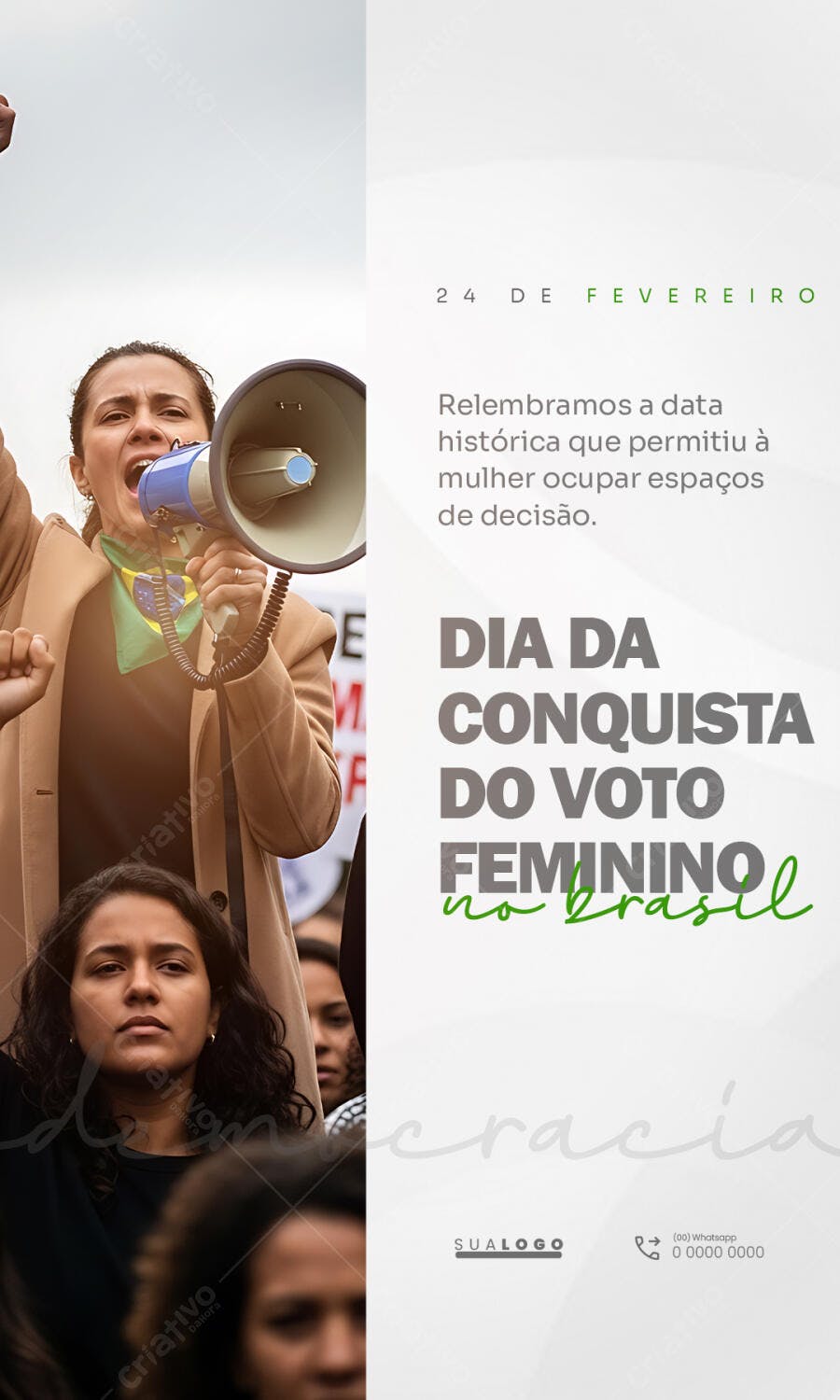 Story Instagram Dia da Conquista do Voto Feminino PSD Editável