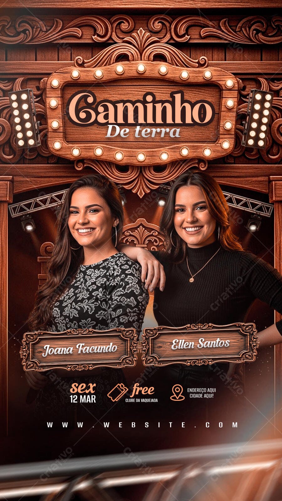 Story Instagram Festa Sertaneja Caminho de Terra PSD Editável
