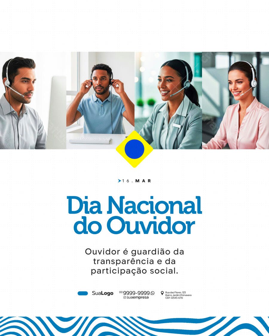 Post Dia Nacional do Ouvidor Março PSD Editável