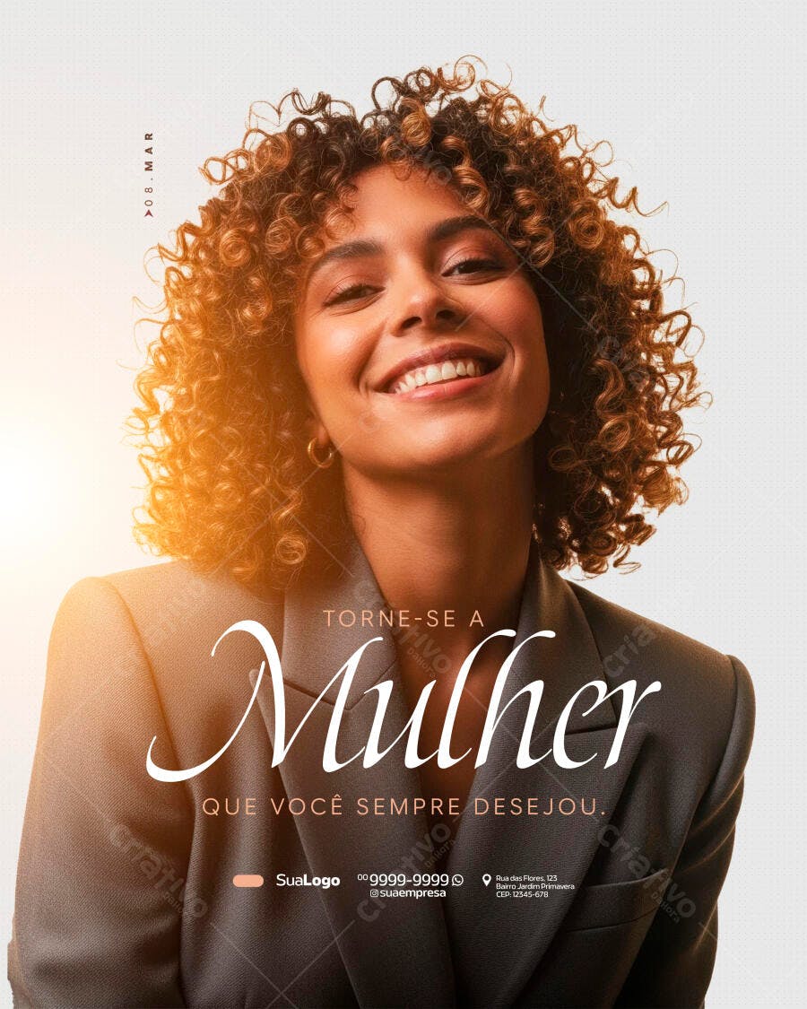Post Instagram Dia da Mulher Empoderamento PSD Editável