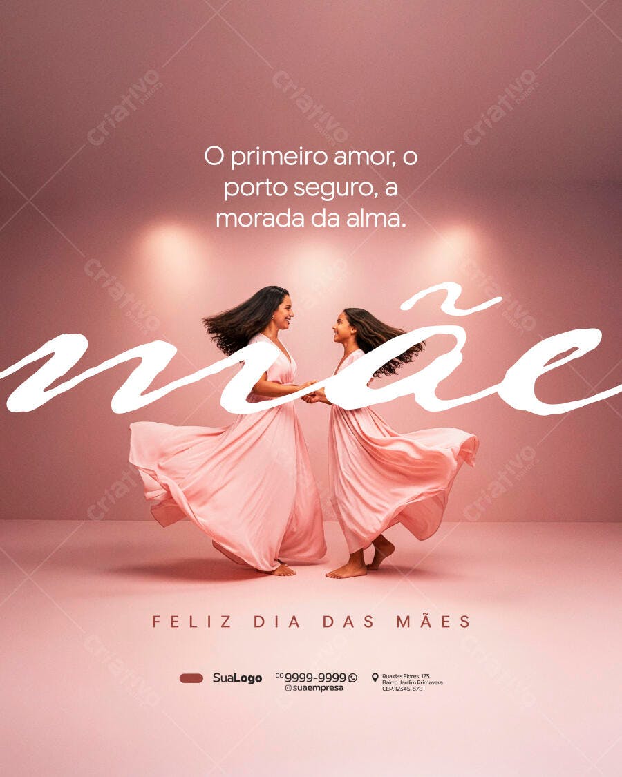 Post Instagram Dia das Mães Mãe e Filha PSD Editável