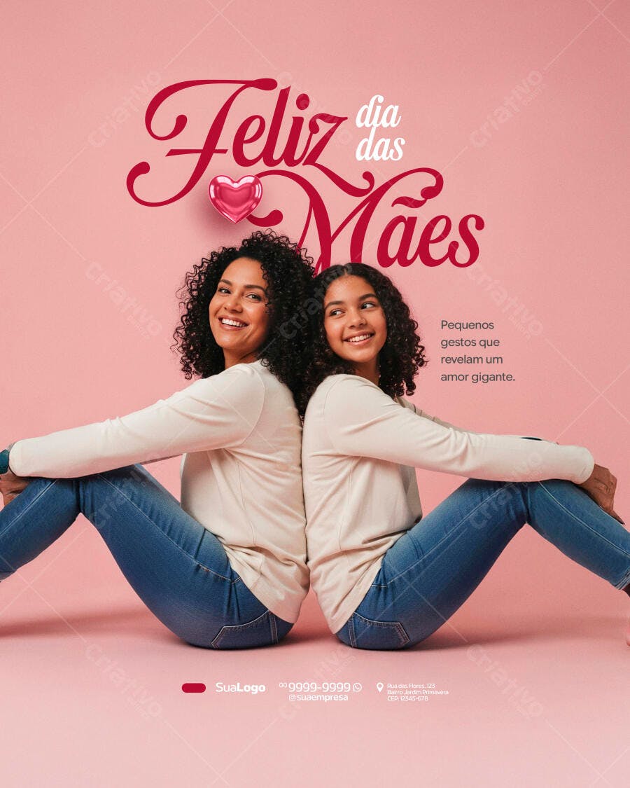 Post Instagram Dia das Mães Família PSD Editável