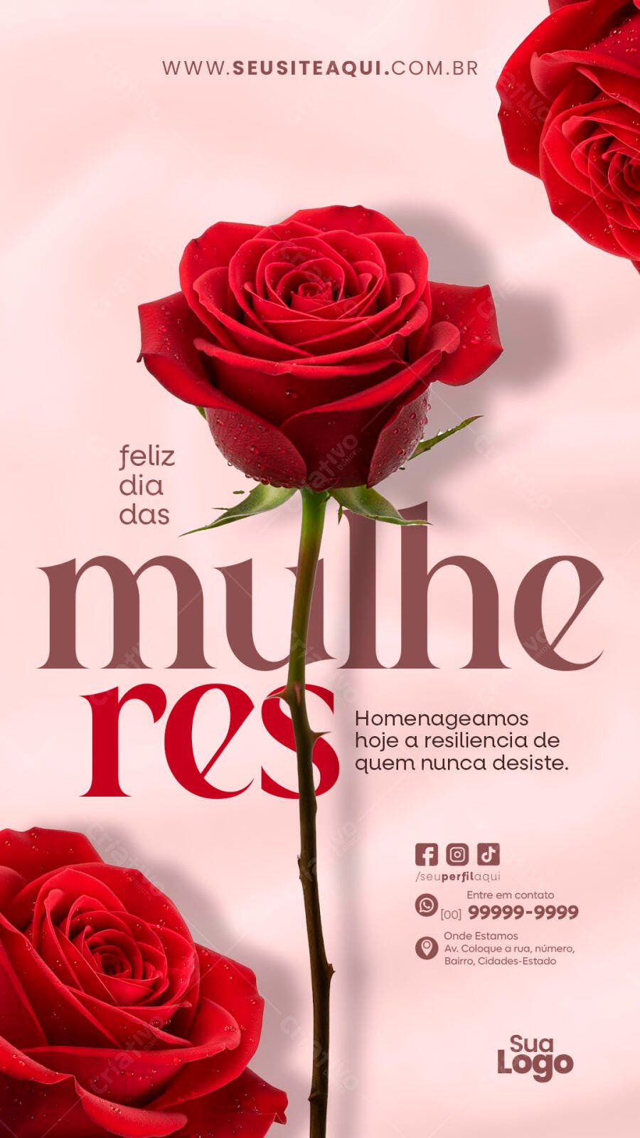 Story Dia Internacional da Mulher 8 de Março PSD Editável