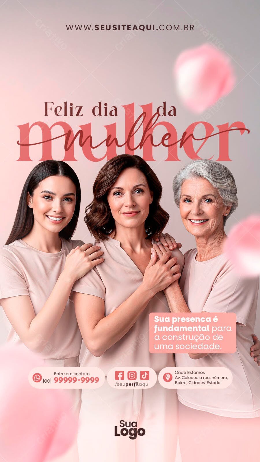 Post Instagram Dia da Mulher 8 de Março PSD Editável