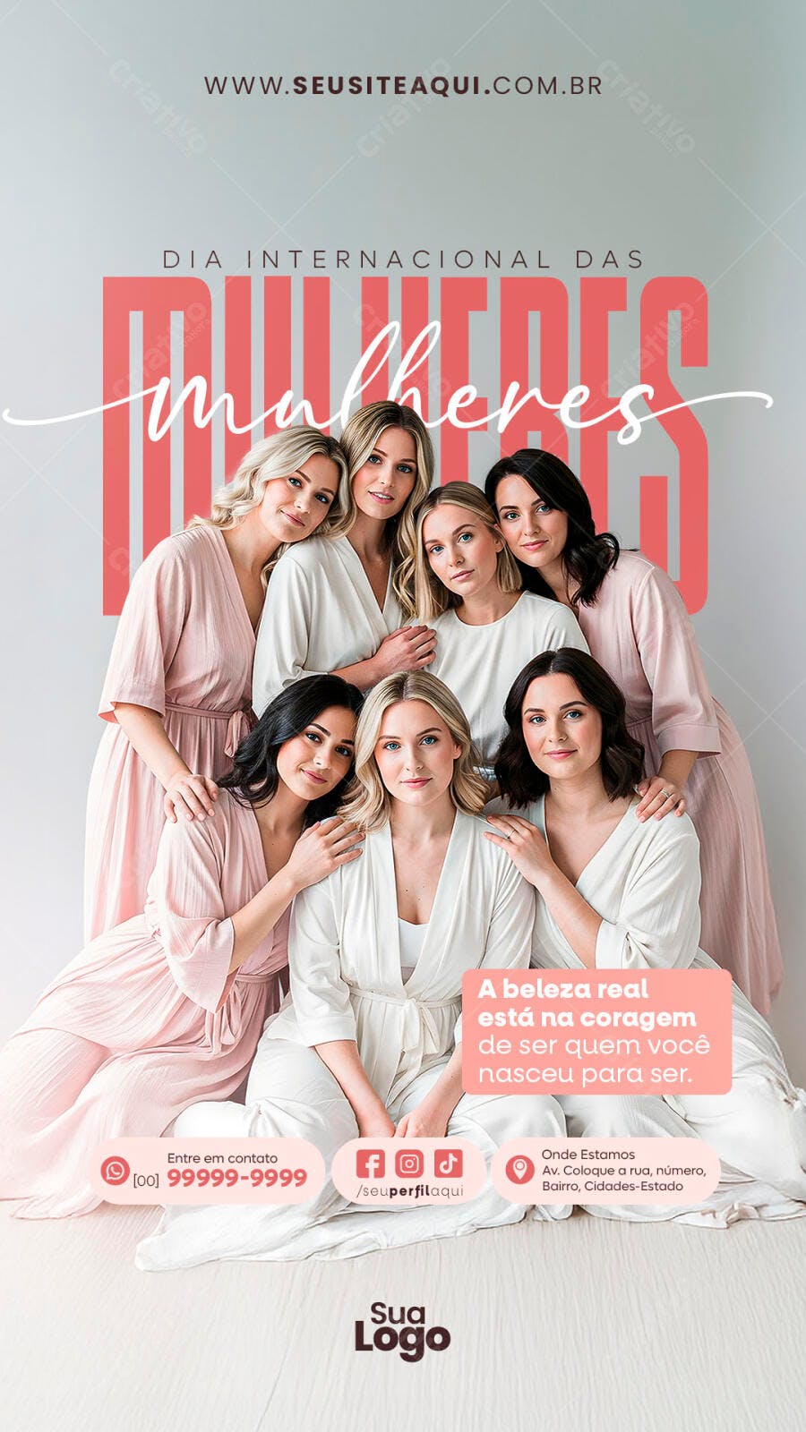 Story Dia Internacional das Mulheres 8 de Março PSD Editável