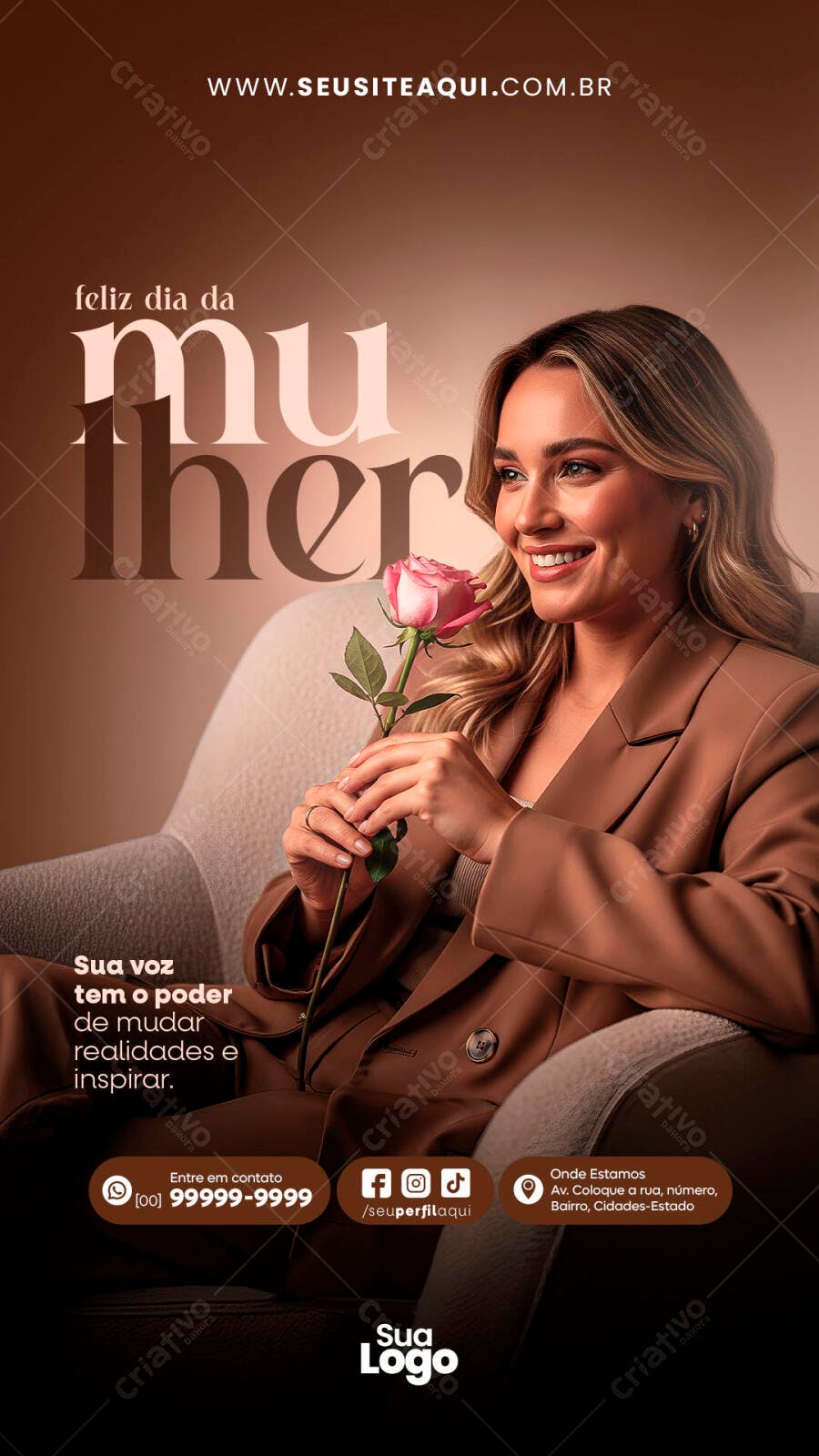 Story Dia Internacional da Mulher 8 de Março PSD Editável