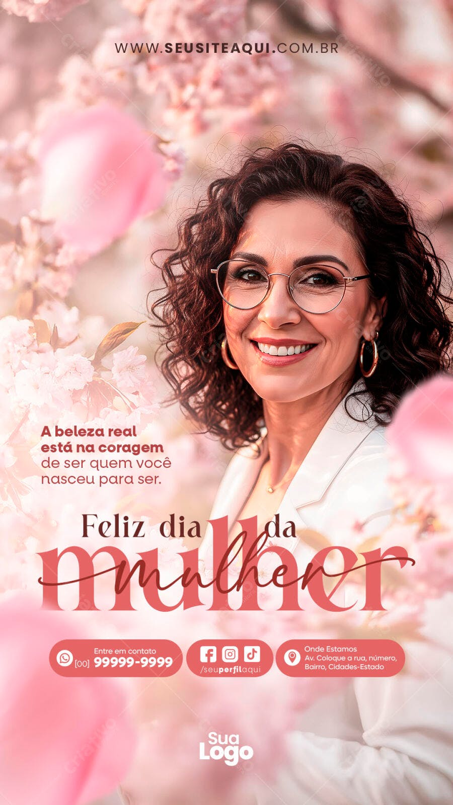 Post Instagram Dia Internacional da Mulher 8 de Março PSD Editável