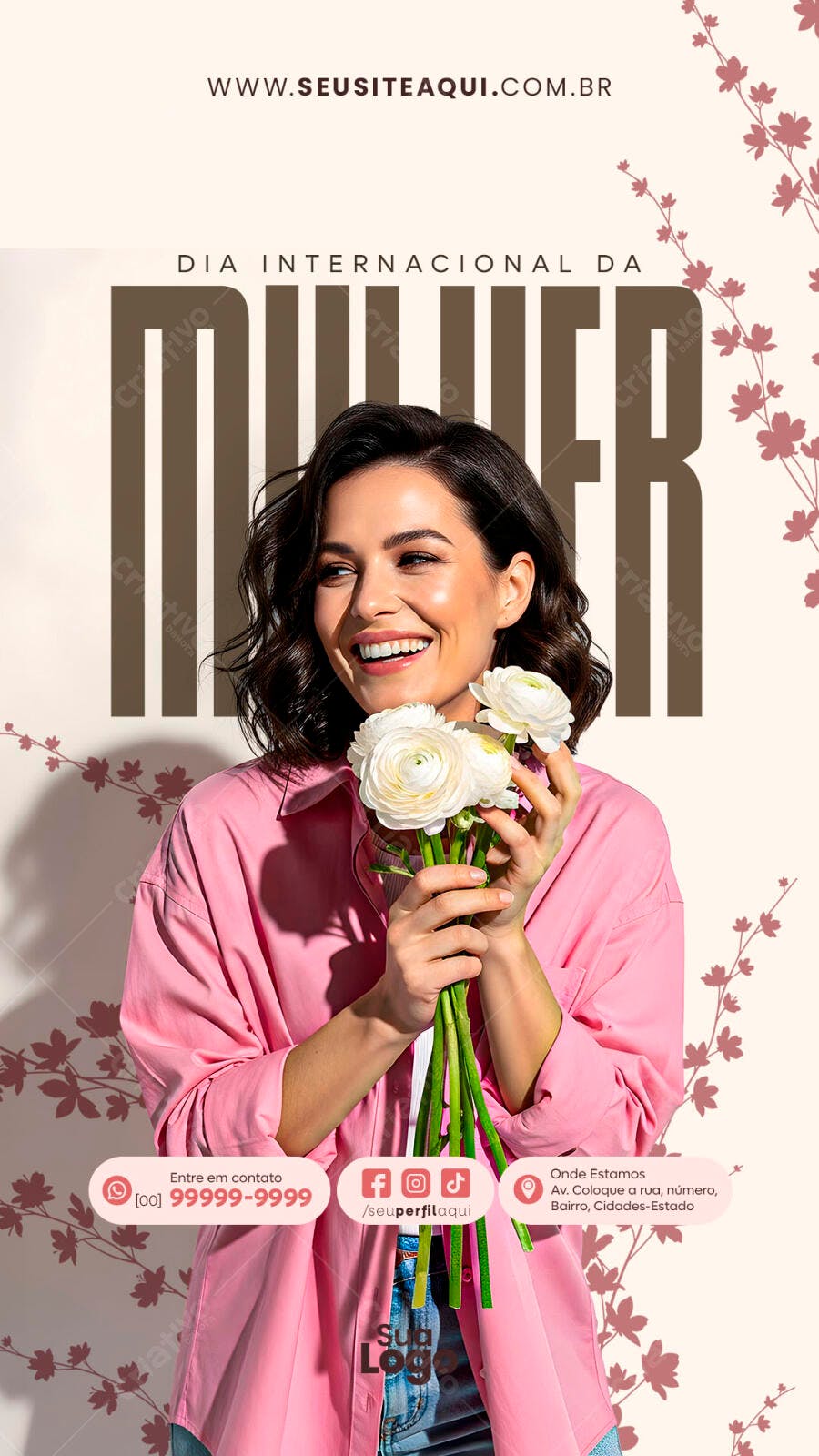 Story Dia Internacional da Mulher 8 de Março PSD Editável