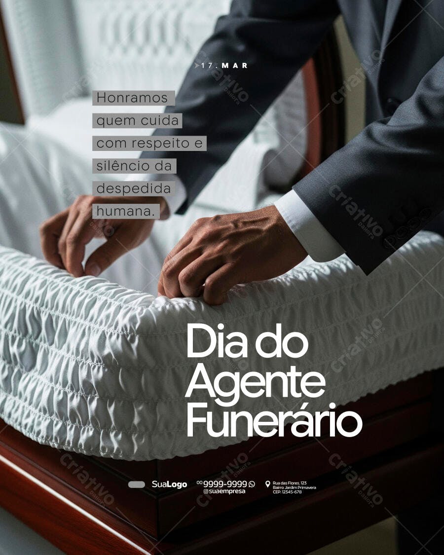 Post Dia do Agente Funerário 17 Março PSD Editável
