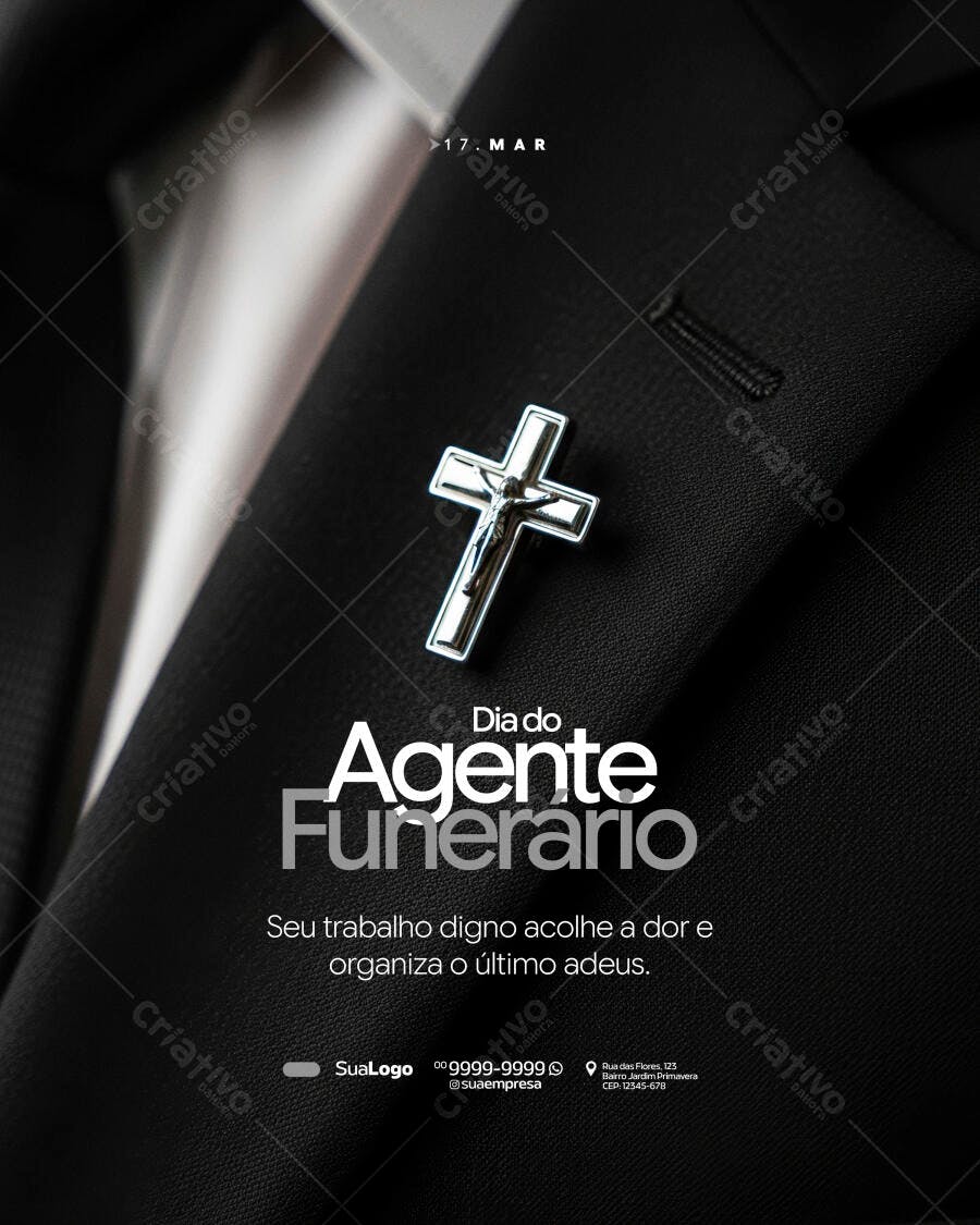 Post Dia do Agente Funerário 17 de Março PSD Editável