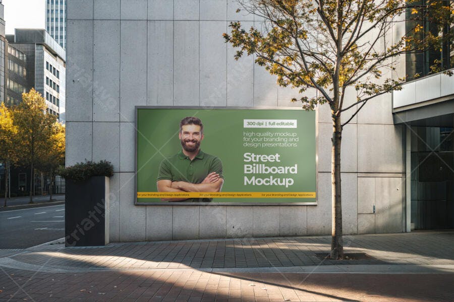 Mockup Outdoor Painel Publicidade Rua Edifício Editável