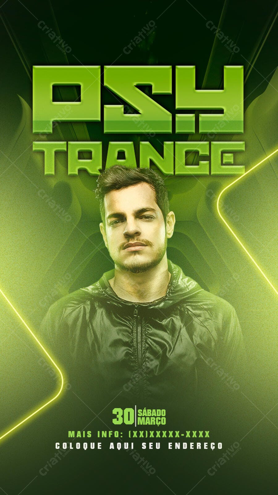 Story Instagram Psy Trance Evento Balada PSD Editável