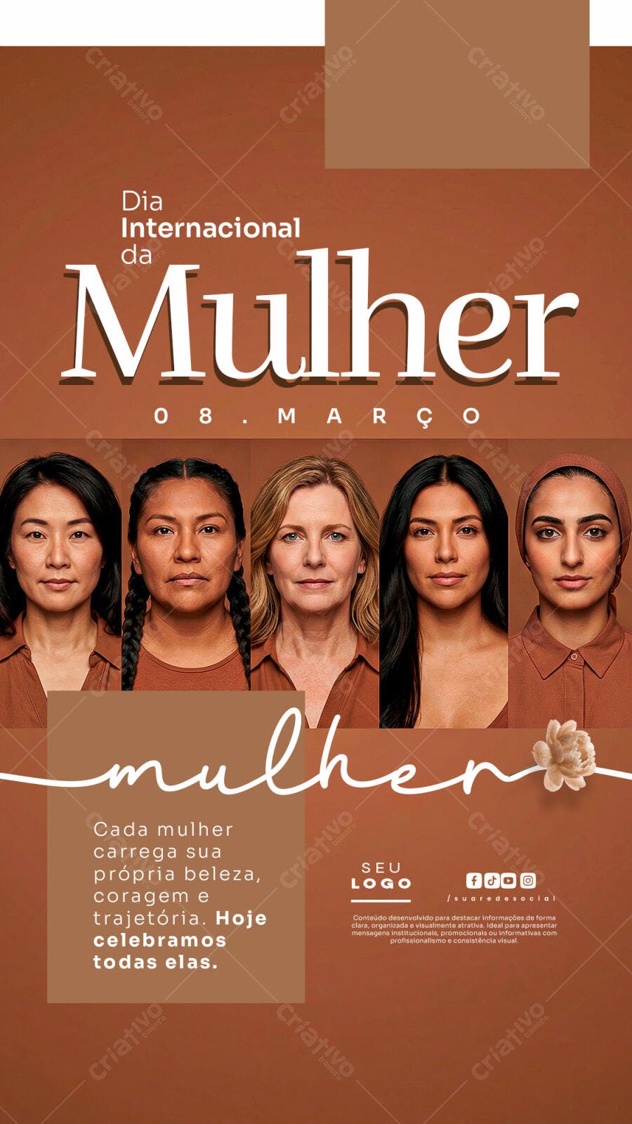Story Dia Internacional da Mulher 8 de Março PSD Editável