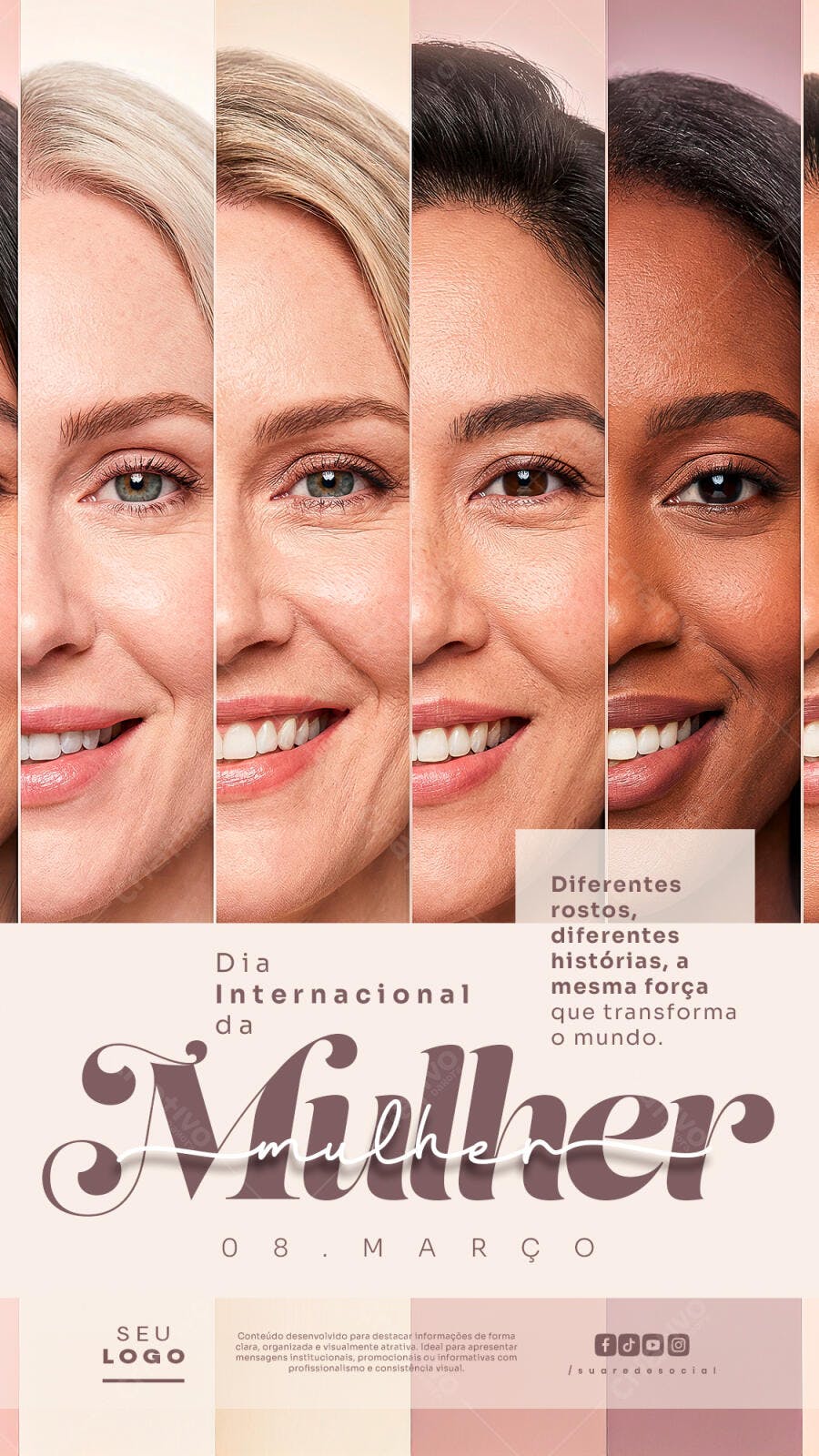 Story Dia Internacional da Mulher 8 de Março PSD Editável